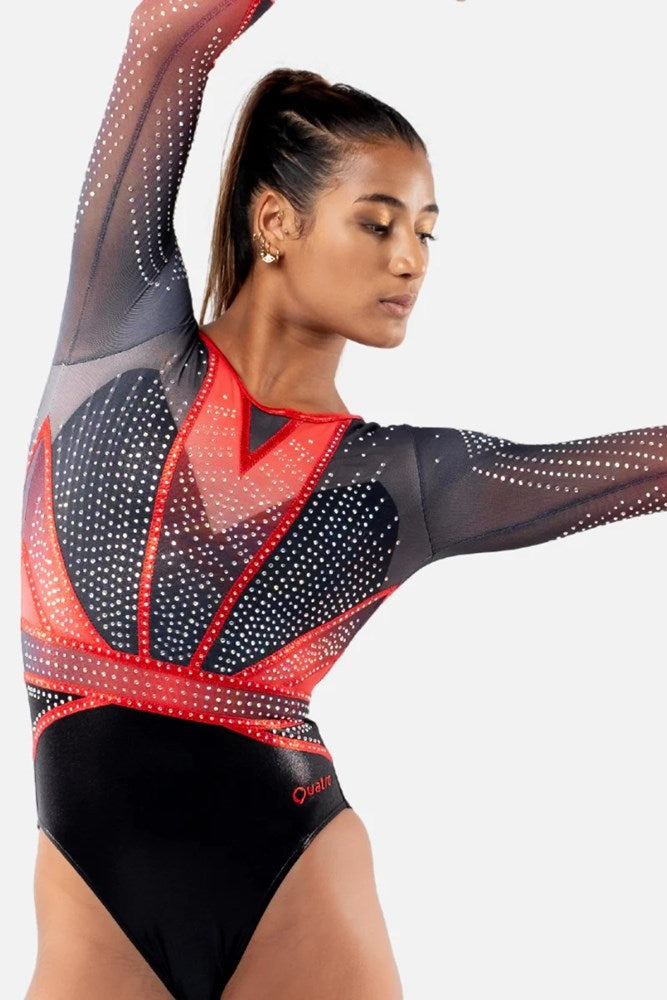 Deville Red Long Sleeve Competition Leotard